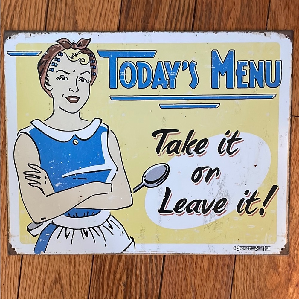 Blue and Yellow Retro Art Sign Wall Decor